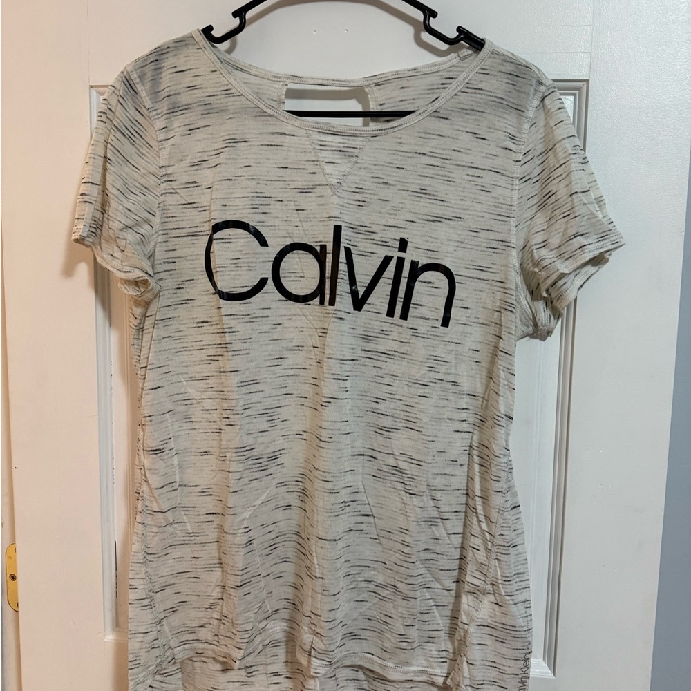 Calvin Klein Women's White & Black T-Shirt